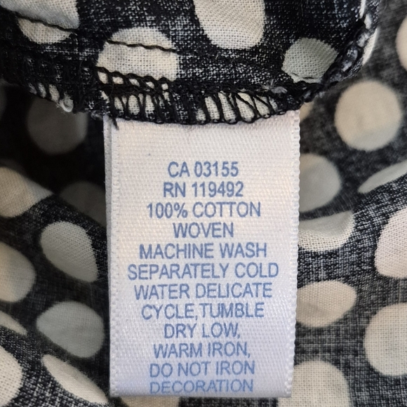 April Cornell Cotton Cap Sleeve 1/2 Button-Front w/ Collar Polka-Dot Dress - 3X - Picture 11 of 12